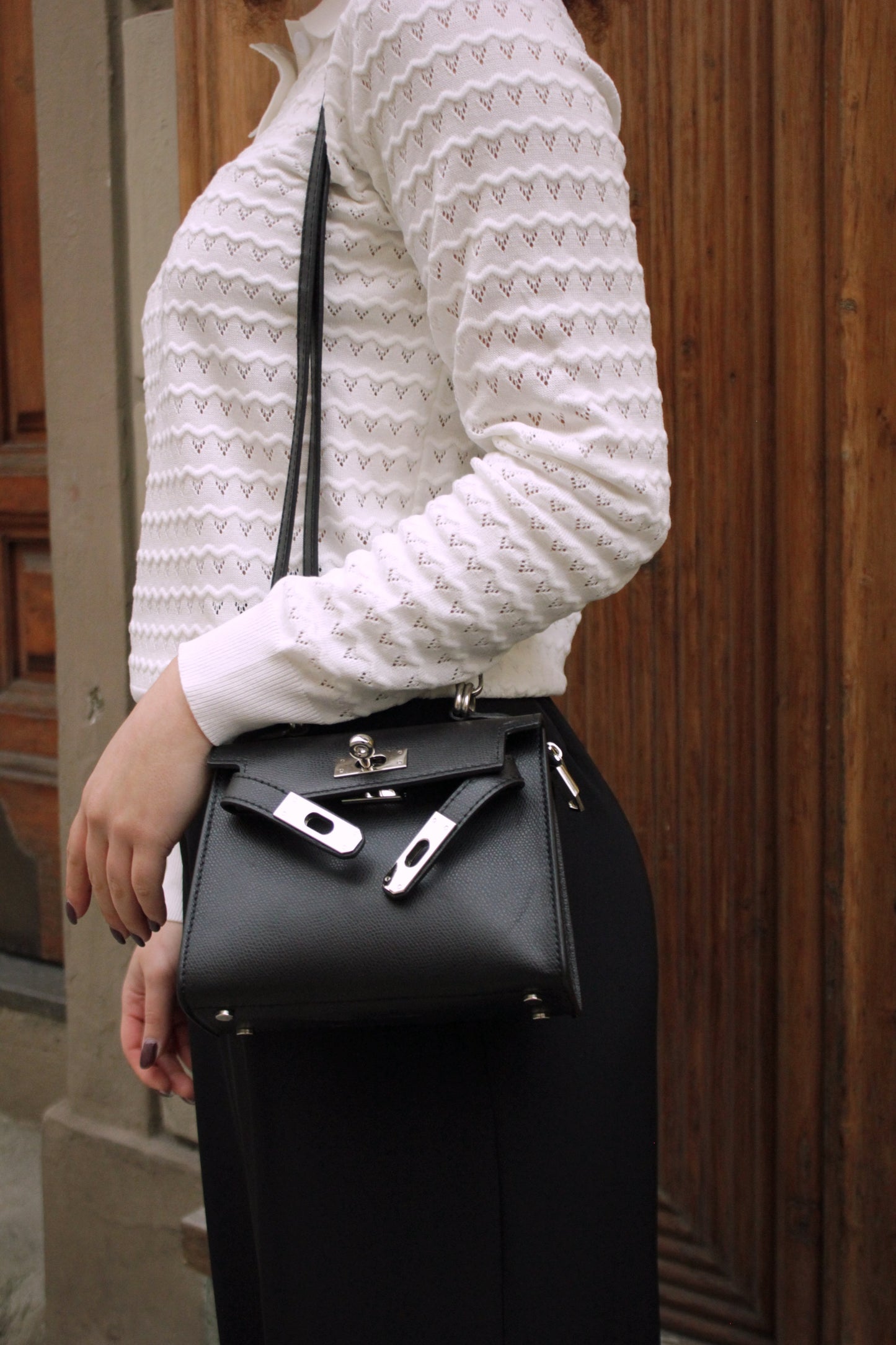 Borsa in ecopelle con laccio tracolla