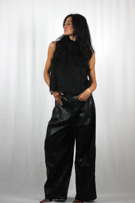 Pantalone balloon ecopelle