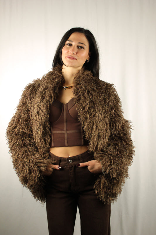 Giacca corta ecopelliccia Mongolia