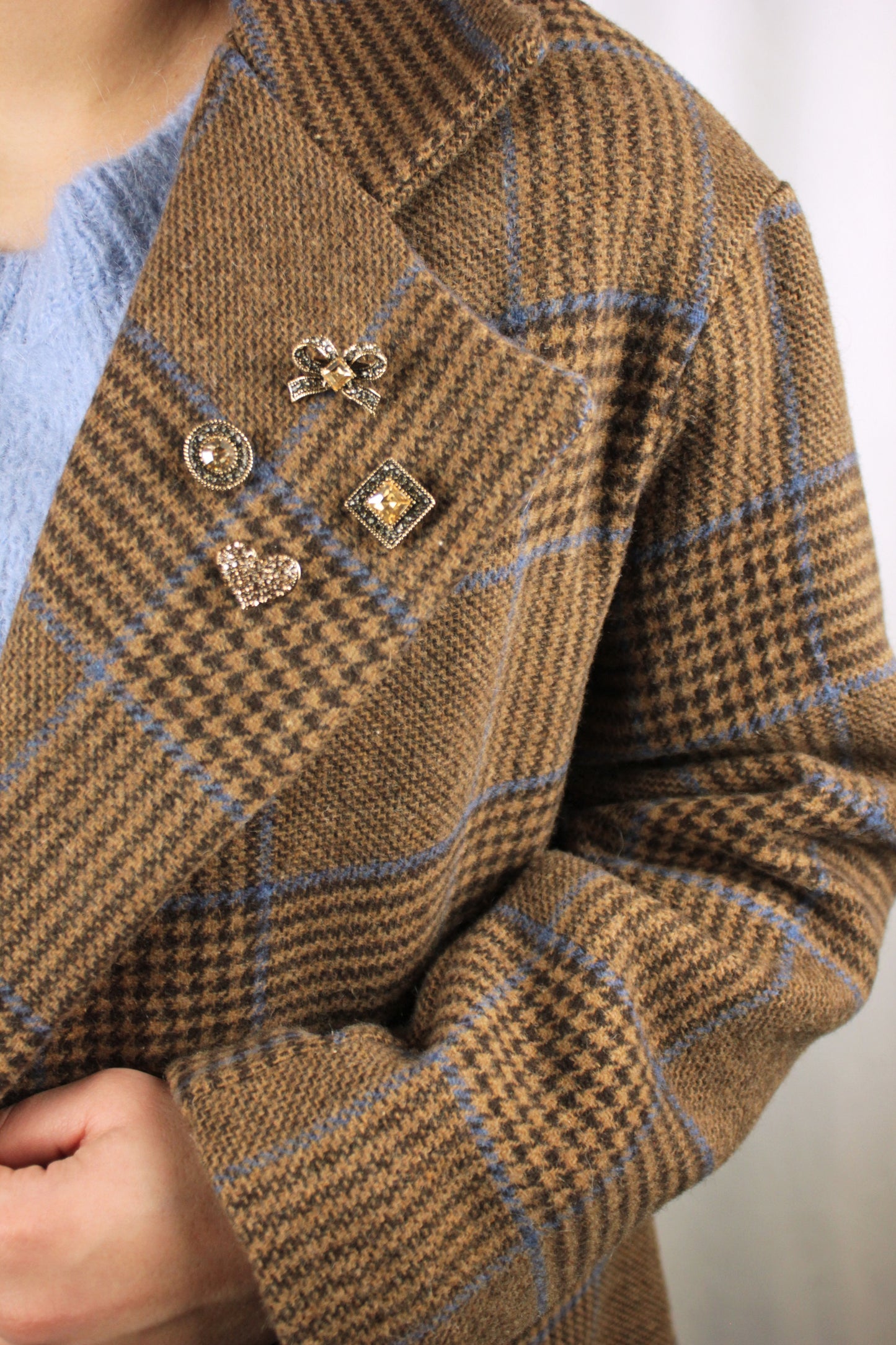 Giacca-cappotto over-size quadri