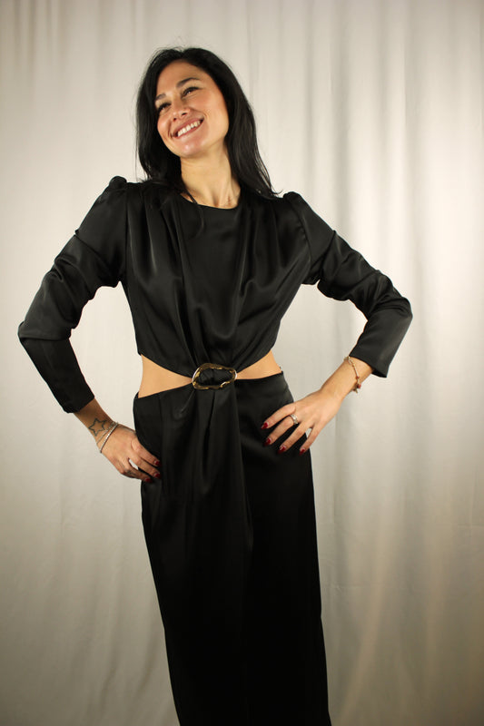 Abito lungo Lumina con dettaglio gioiello