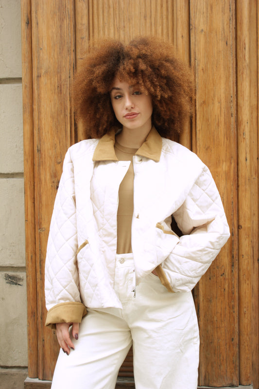 Giacca trapuntata panna Lumina