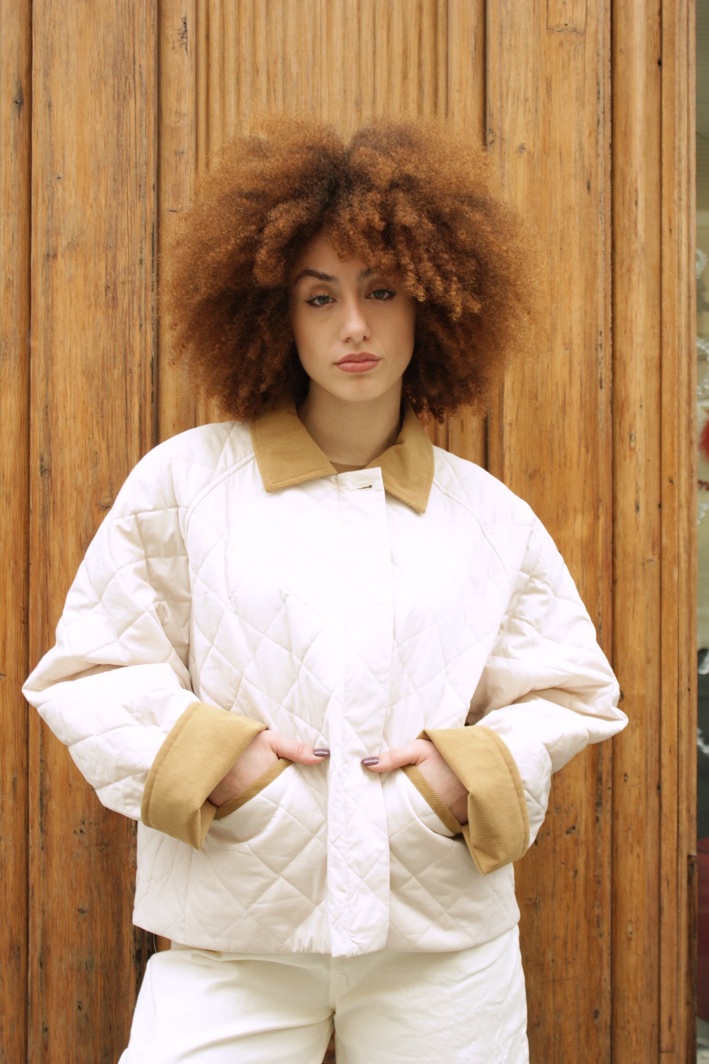 Giacca trapuntata panna Lumina