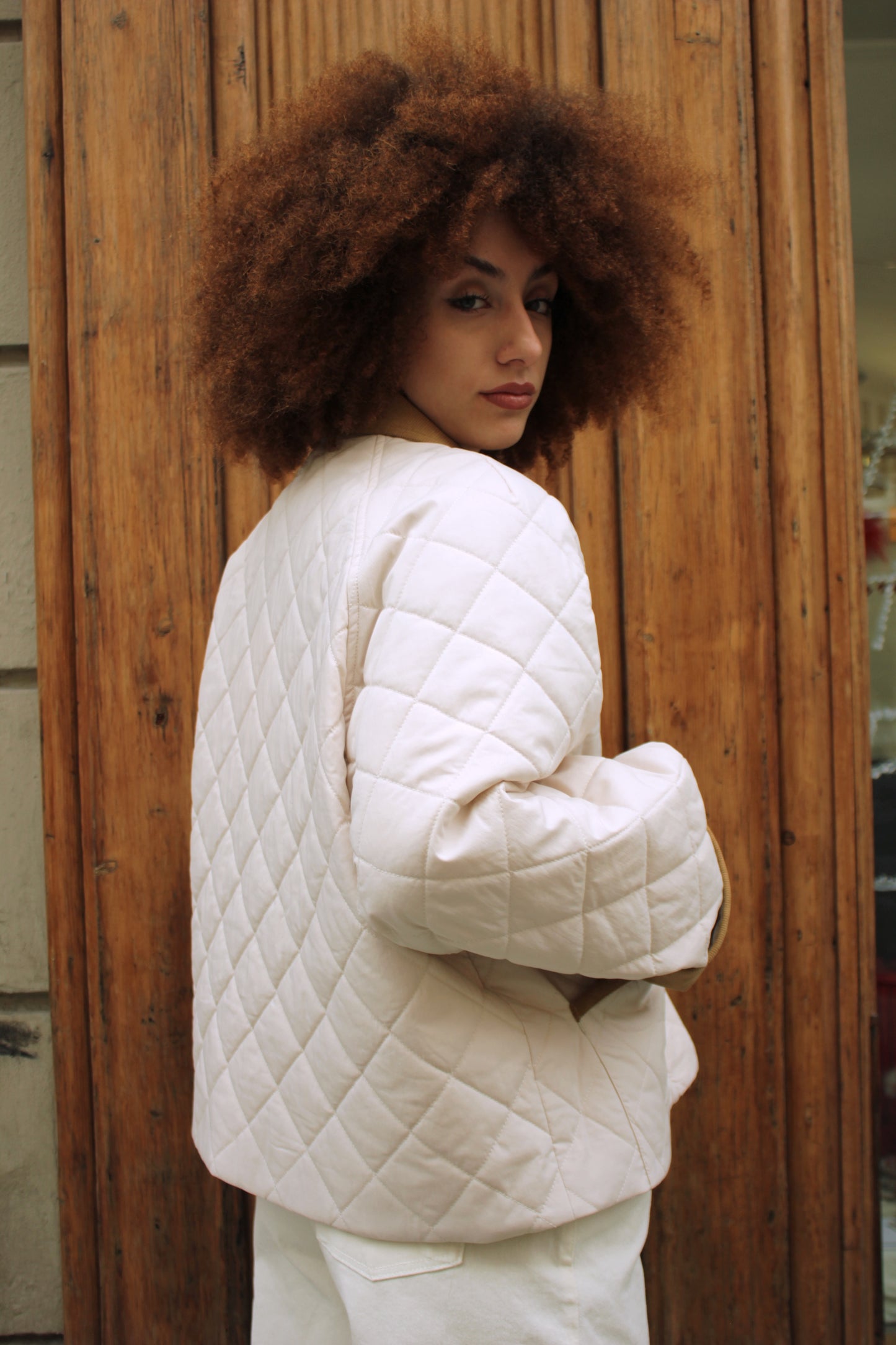 Giacca trapuntata panna Lumina