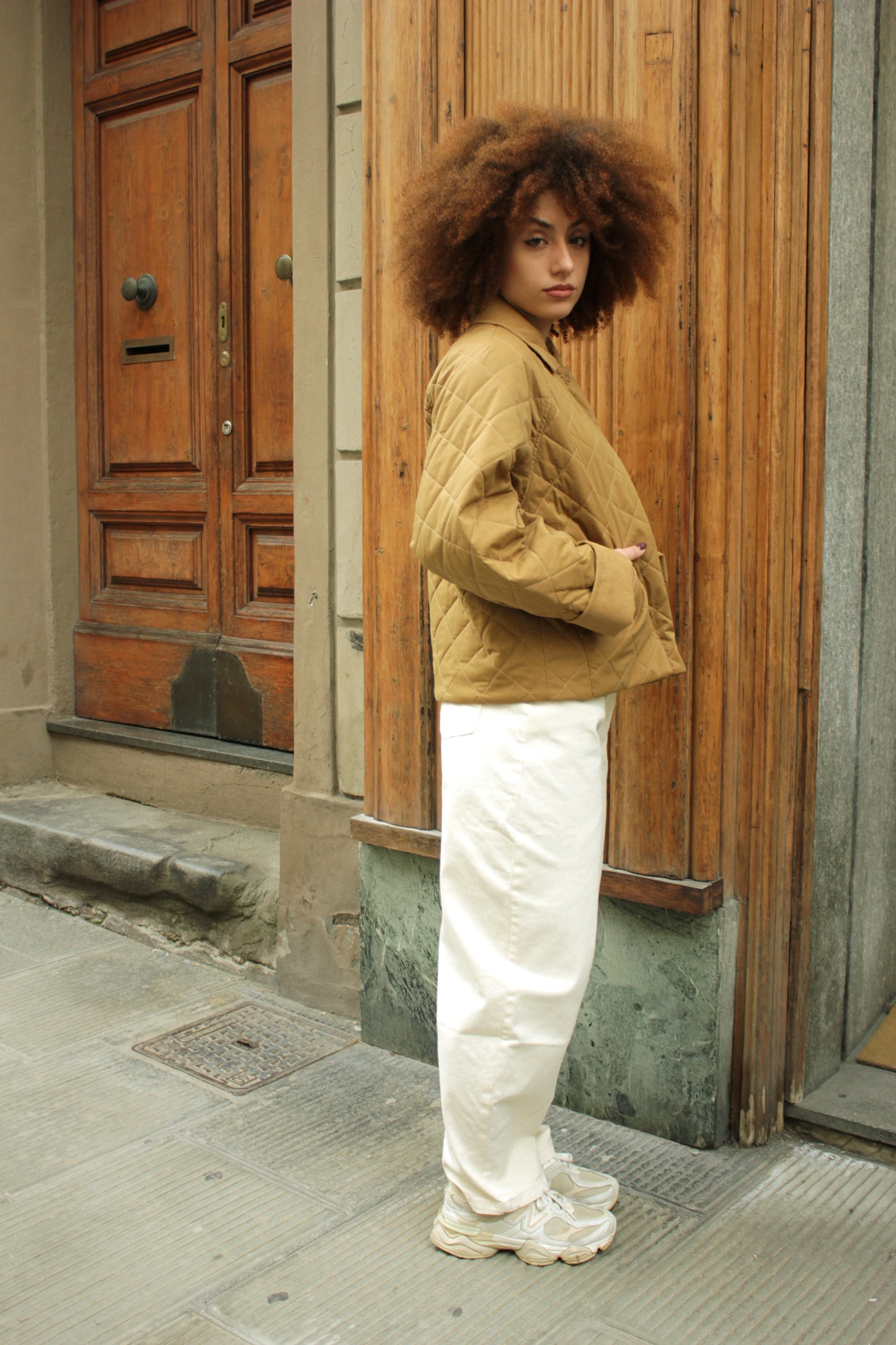 Giacca trapuntata cammello Lumina