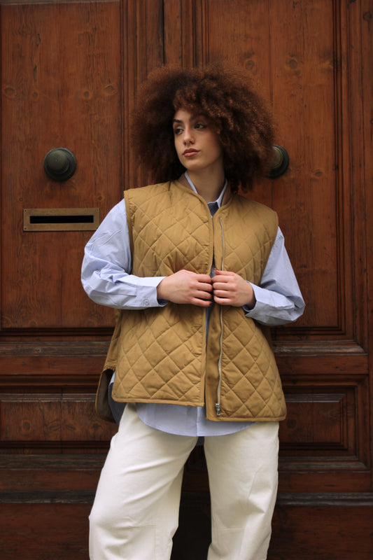 Gilet trapuntato cammello Lumina