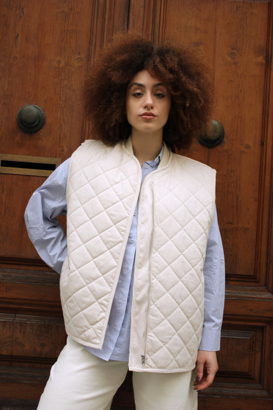 Gilet trapuntato panna Lumina