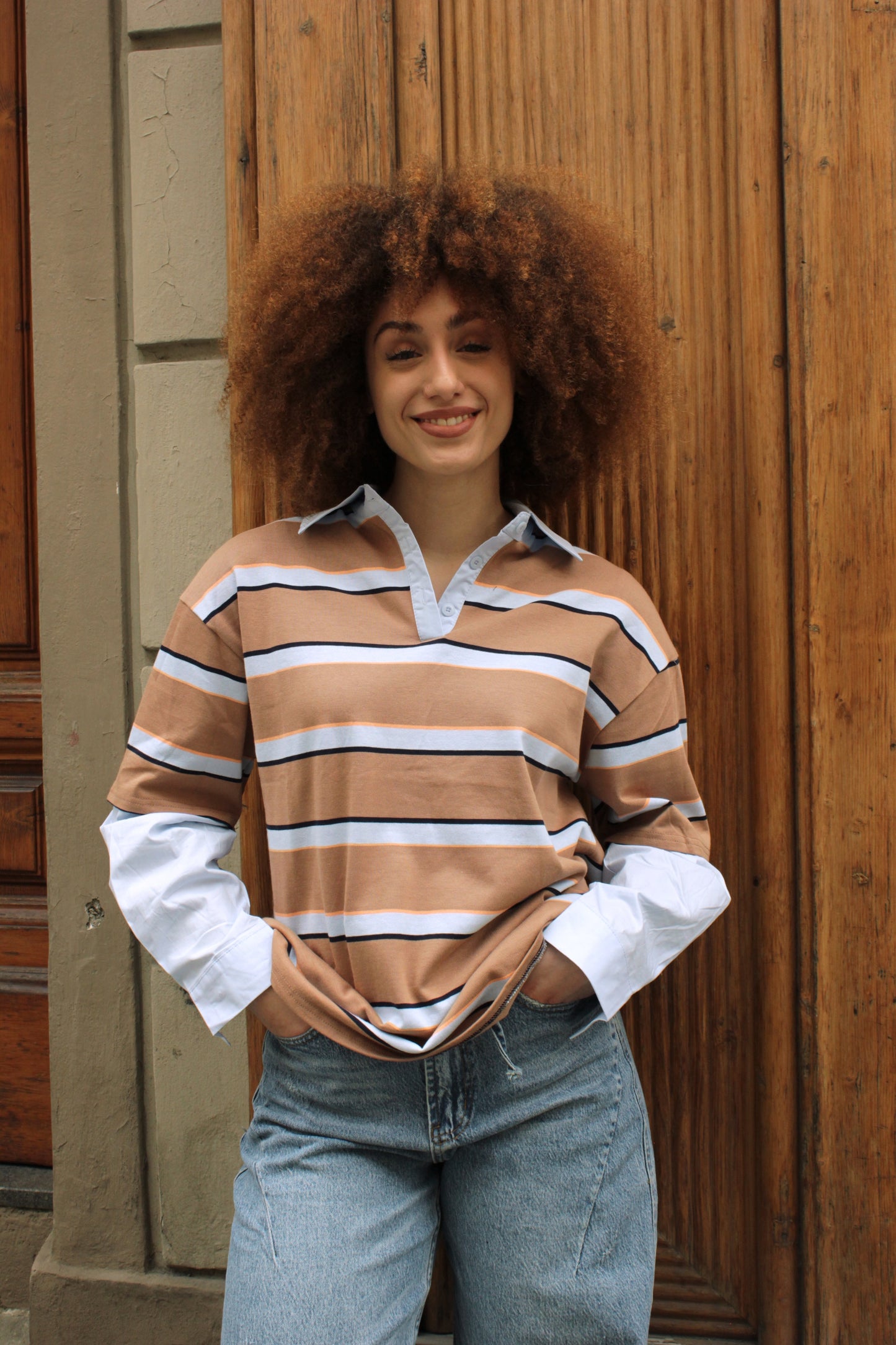 Polo manica lunga modello camicia