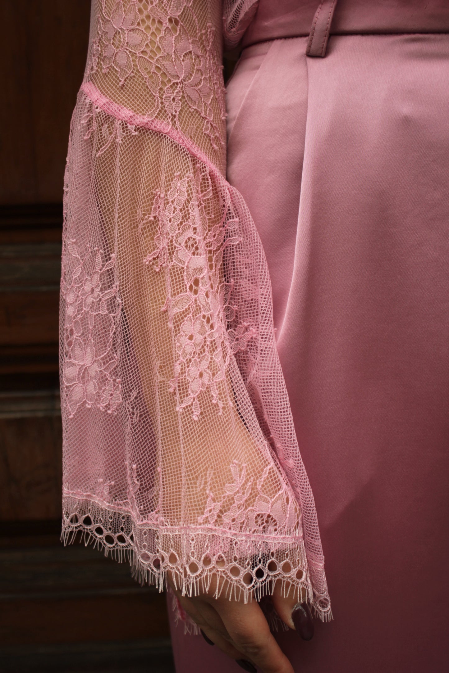 Camicia pizzo rosa Lumina