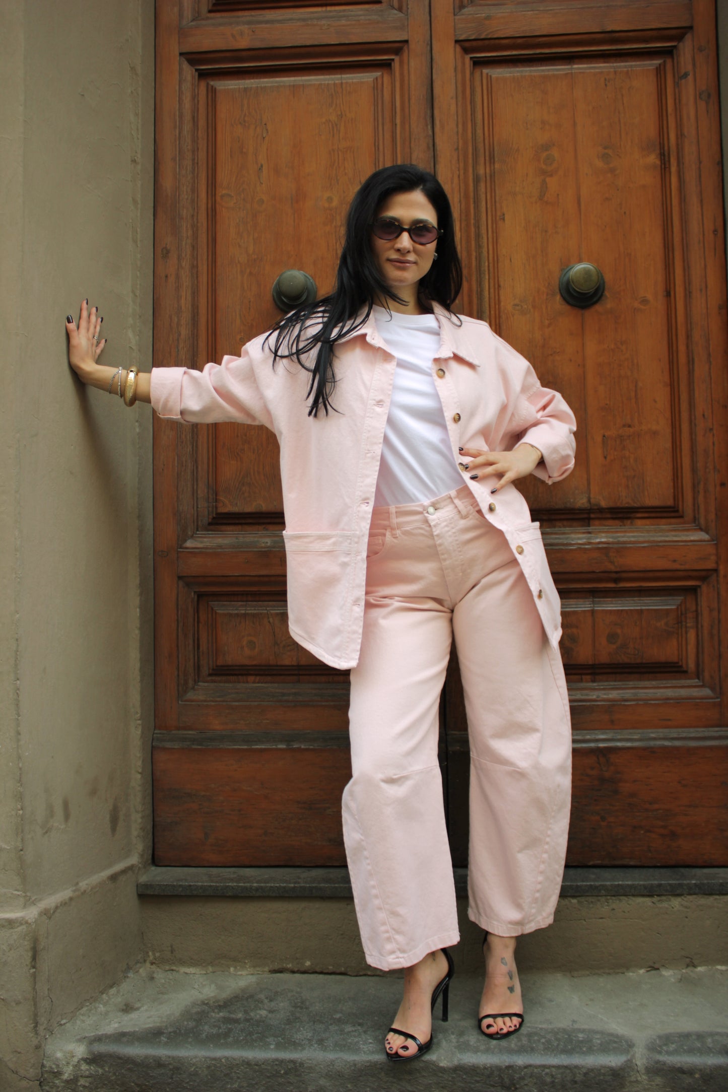 Jeans Balloon Denim Rosa